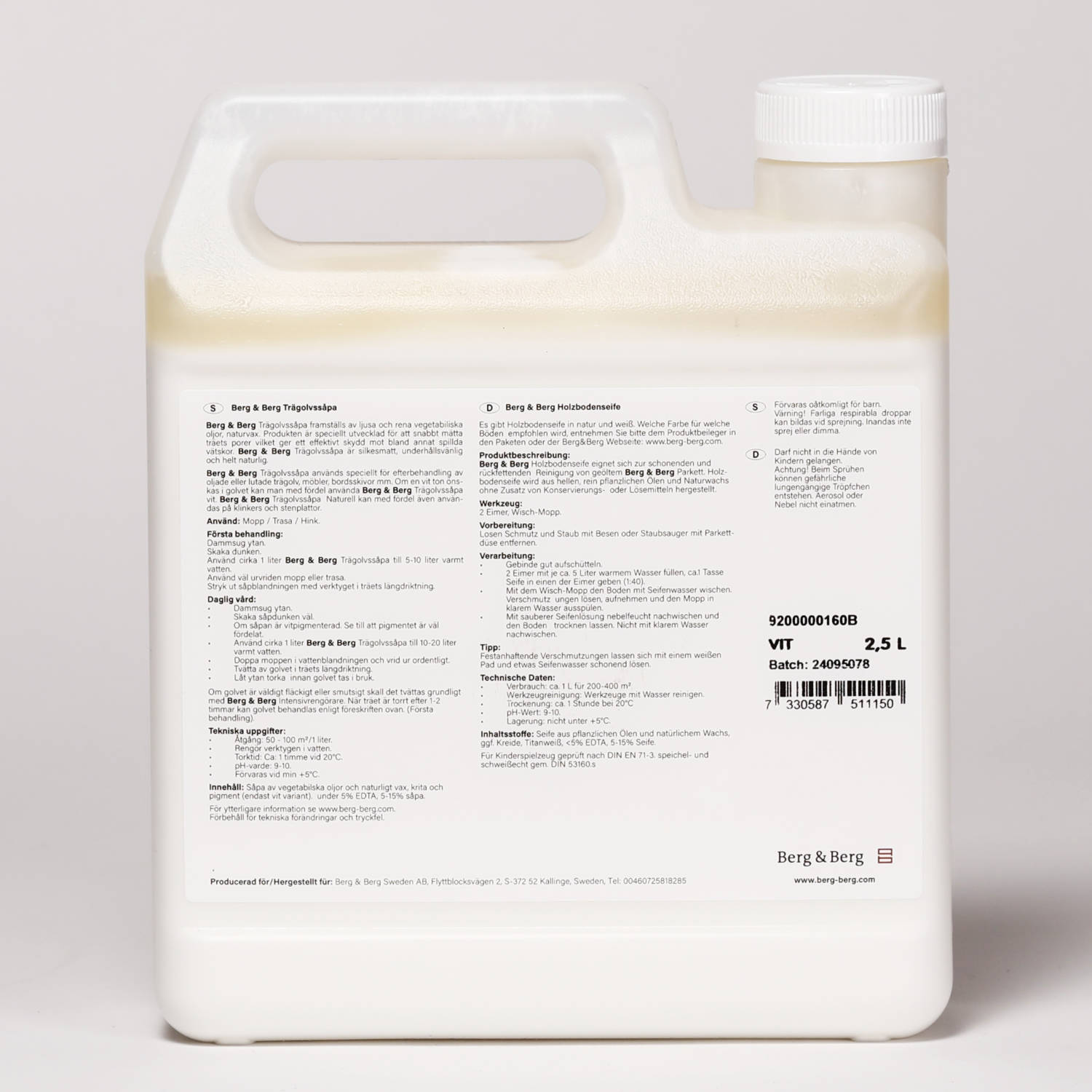 Berg & Berg Holzbodenseife weiß 2,5 Liter